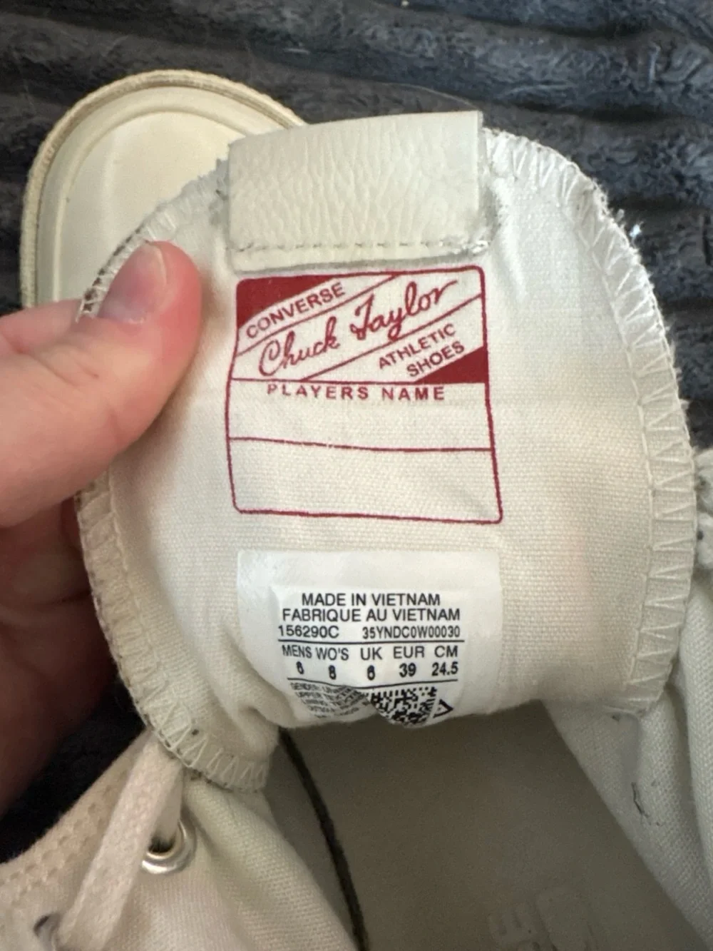 Converse High-Top Canvas Sneakers in Taupe and White